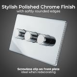 BG Electrical Intelligent Triple Wall Dimmer Switch 2 Way Polished Chrome 200W view 2