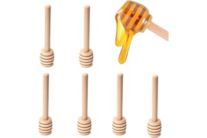 GIYOMI Wooden Honey Dipper - 6PCS 3 Inch Mini Honeycomb Stick,Small Honey Stick for Honey Jar Dispense Drizzle Honey and Wedding Party Favors