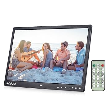 Andoer 15 inch TFT LED Digital Bilderrahmen mit MP4/MP3/e-book/Uhr/Kalender/High-Definition 1280x800 Pixel-Display mit Touch-