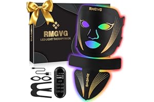 RMGVG Red-Light-Therapy-for-Face and Neck, 7 Colors LED Facial Light Therapy Mask - Birthday, Christmas, Mothers Day, Valentines Day, Self Care Gifts for Her Women Mom Best Friend Wife Teacher (Black)