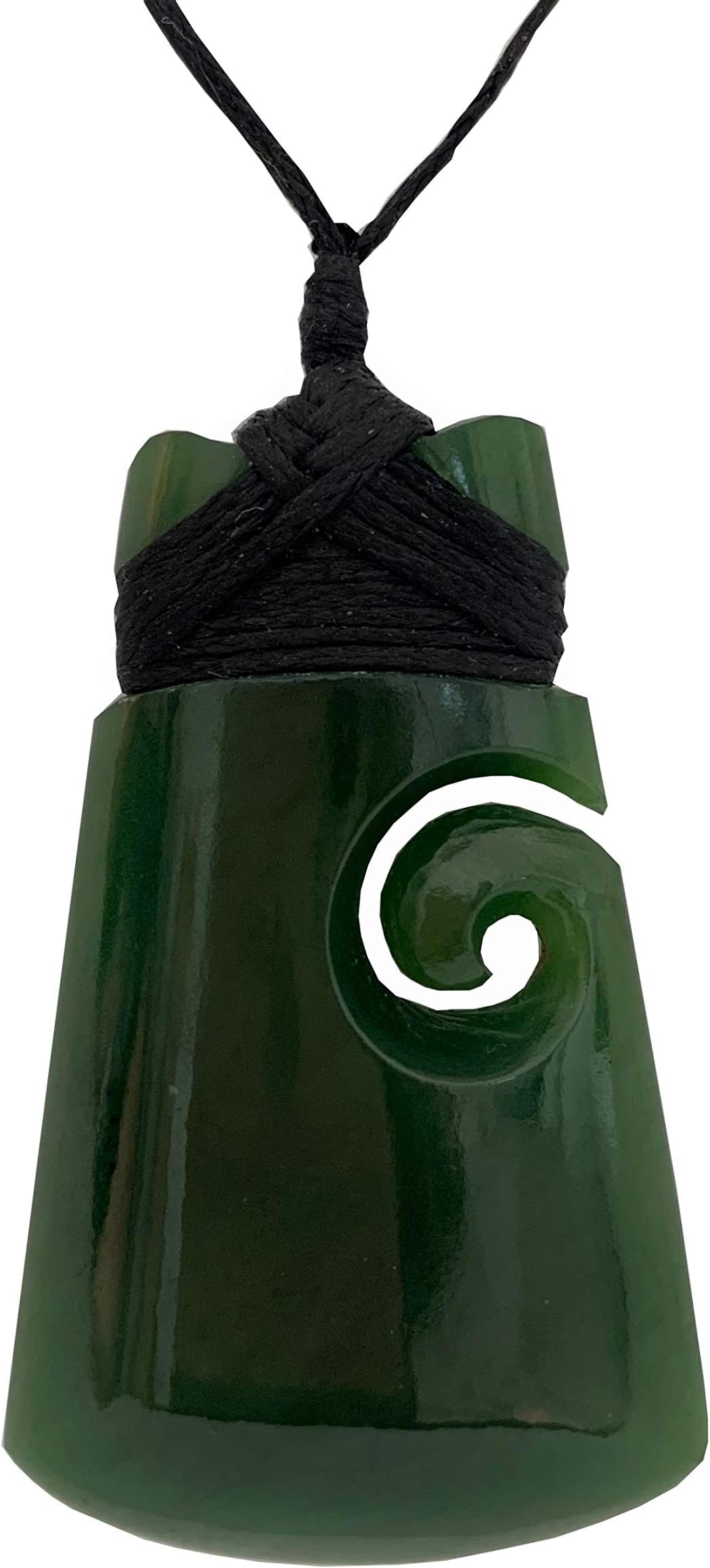 Greenstone Pounamu Koru Toki Pendant from New Zealand