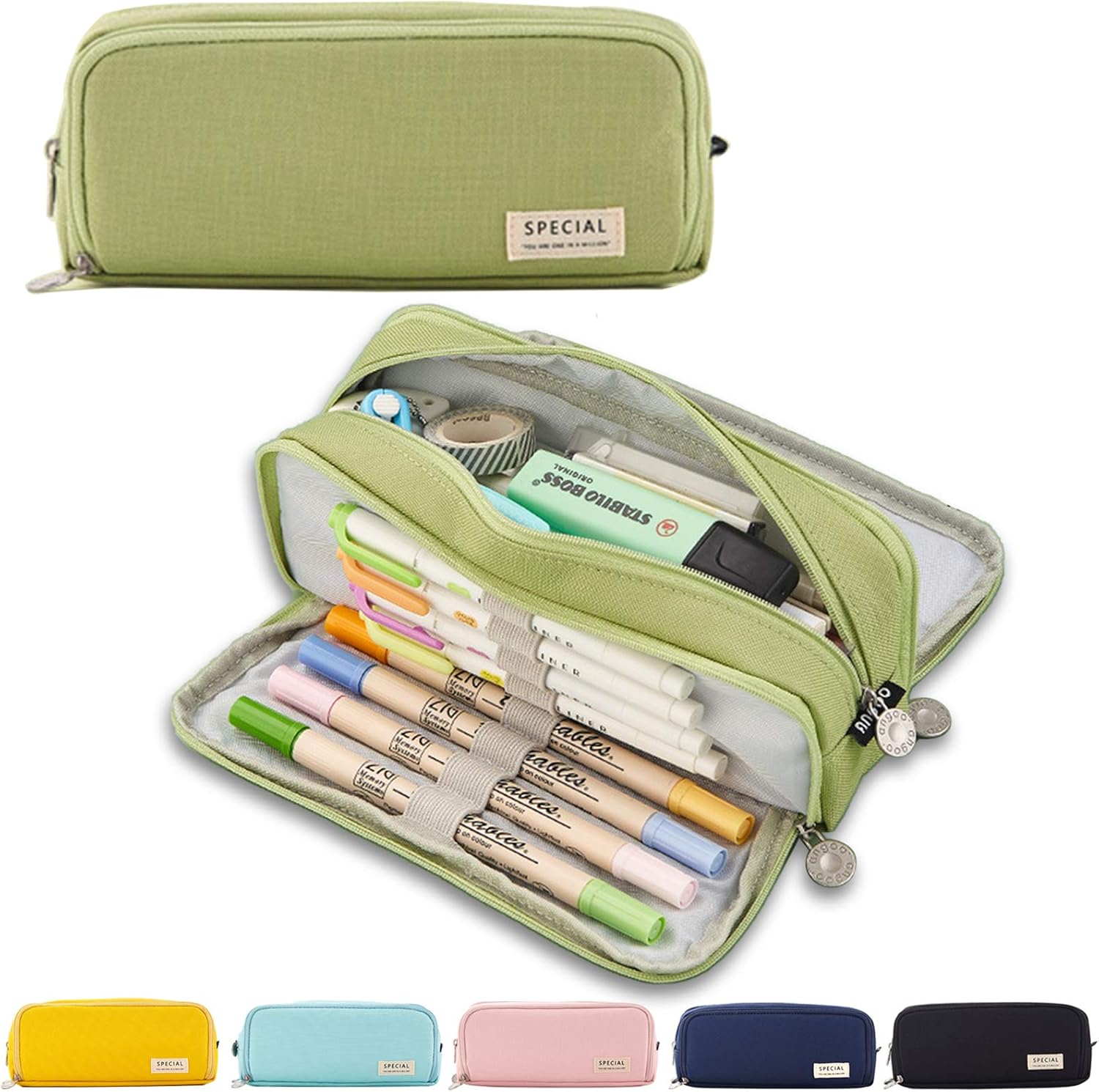 X SIM FITNESSX Pencil Case Teenager Girls 3 Compartments Boys Large Capacity Pencil Storage Case for School & Office