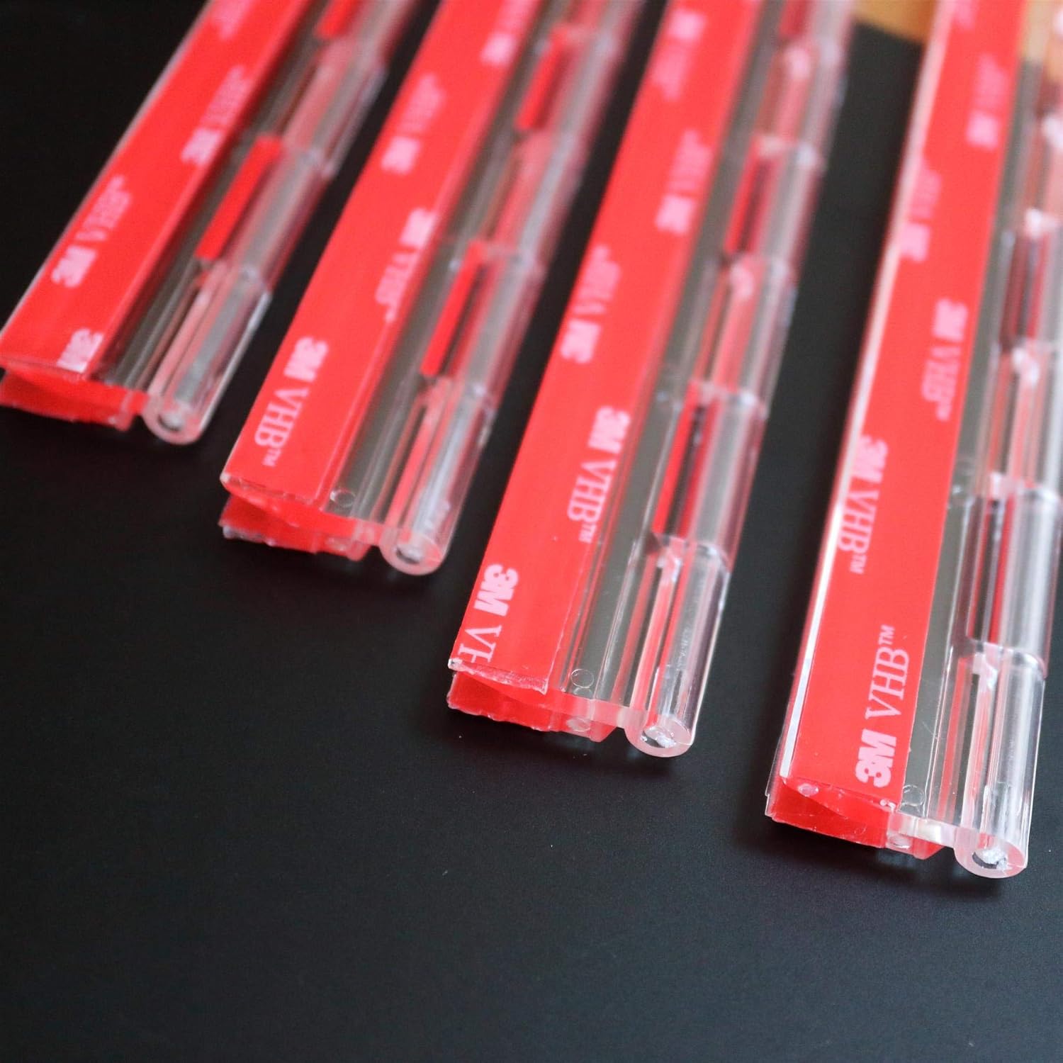 4X Acrylic Hinges – No Glue Required. Transparent Clear Plastic Acrylic 300mm, Self Adhesive - Image 5