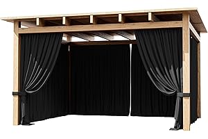 Tounosnt 4-Panel Gazebo Curtain, 10×12ft Waterproof Outdoor Privacy Panels with Zipper, Designed for Patio & Backyard Gazebo Tent (Curtain Only)