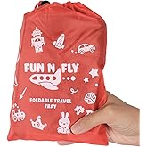 Fun N Fly Foldable Travel Tray - Blue Red Portable Durable Kids, Toddler, Baby Play Space and Snack Desk for Airplane Travel by FunnFly