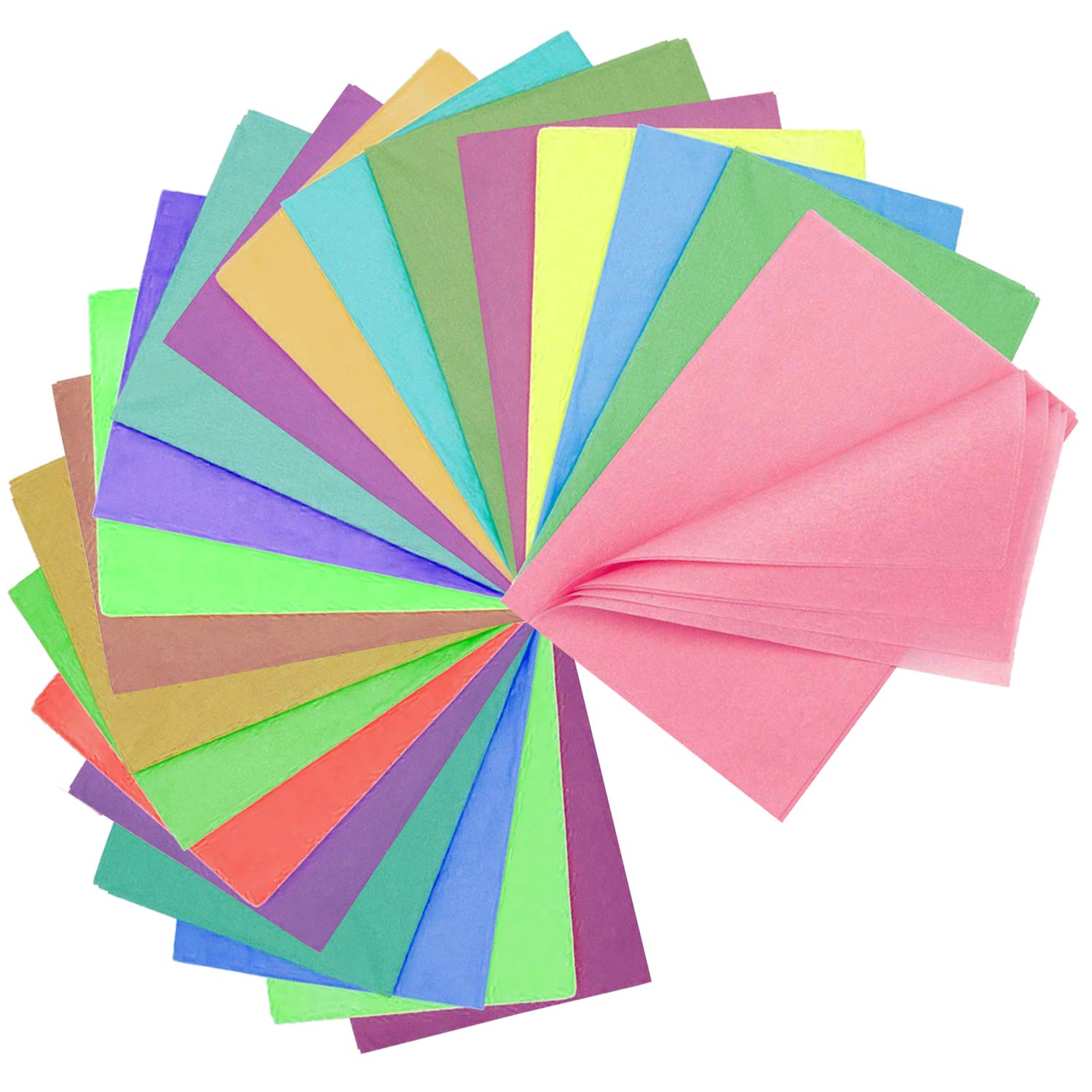 Cinvo 108 Sheets Tissue Paper 50cm x 35cm Rainbow Tissue Mosaic Paper Pastel for Arts Crafts DIY Projects Scrunch Art Pom Poms Party Decoration and More- 36 Assorted Colors