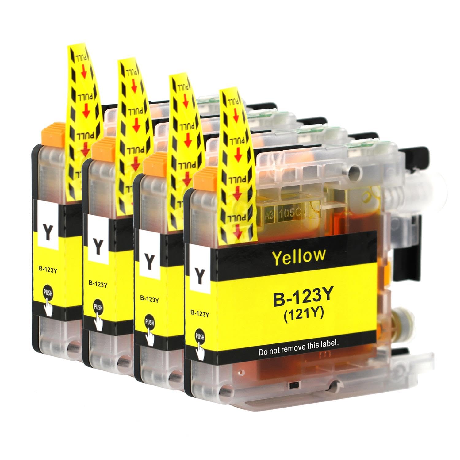 Go Inks 4 Yellow Ink Cartridges to replace Brother LC123Y Compatible/non-OEM for Brother DCP & MFC Printers, Standard Capacity