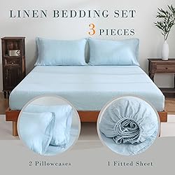 100% Pure French Linen Fitted Sheet Set 1 Fitted