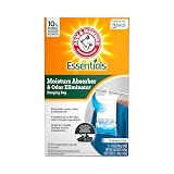 Arm & Hammer Essentials Hanging Moisture Absorber and Odor Eliminator, 17.5 oz., 3 Pack, Fragrance Free, Moisture Absorbers for Closets, Laundry Rooms and Bedrooms, Long-Lasting Freshness