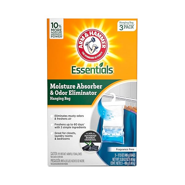ARM & HAMMER ESSENTIALS HANGING MOISTURE ABSORBER AND...