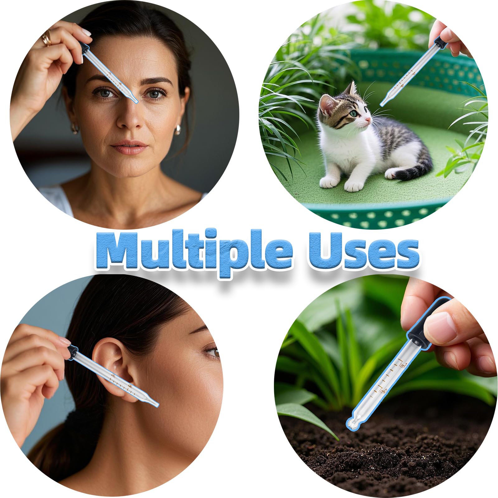 6 PCS 1 mL Glass Eye Droppers with Clean Brush for Essential Oils, Lab, Health Care, Crafts - Glass Dropper, Eye Dropper, 1mL Pipettes Dropper, Medicine Dropper