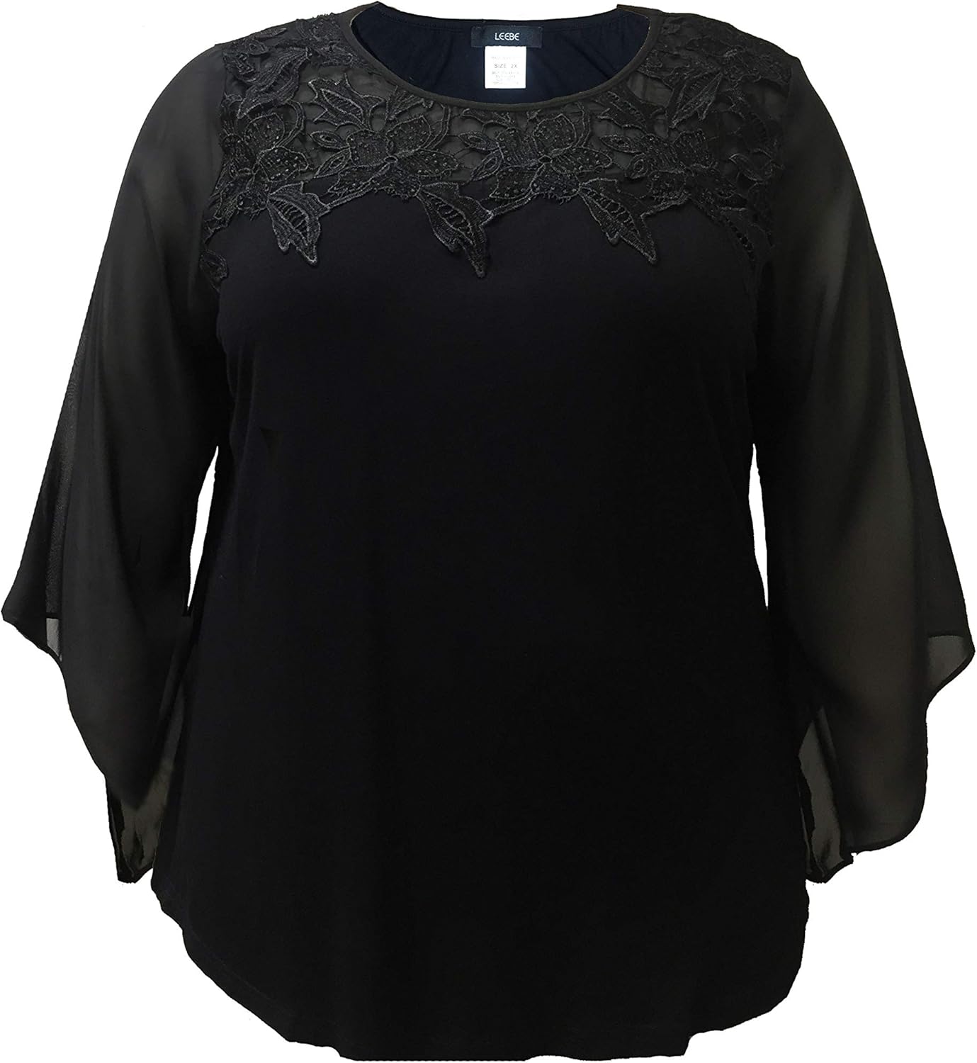 black lace top size 18