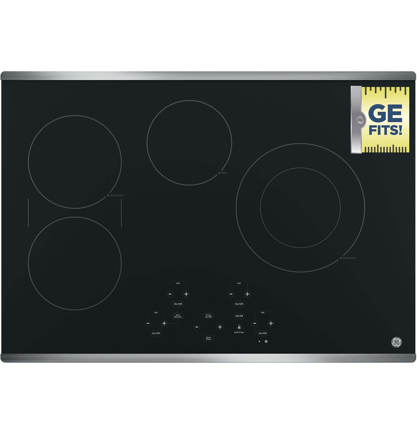 GE JP5030SJSS 30 Inch Smoothtop Electric Cooktop with SyncBurner 4