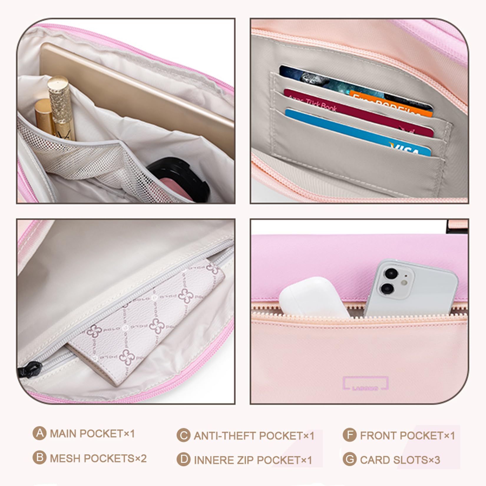 LABOMO Fanny Pack Crossbody Bag for Women, Water-resistant Sling Bag with Adjustable Strap, Fashion Waist Pack for Traveling Hiking