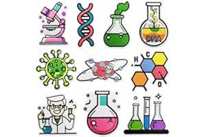 Science Experiment Embroidered Iron on Patches Appliques, 10 Pcs Equipment Iron-on Sew-on Patches for Clothing Hat Bag Shoe R