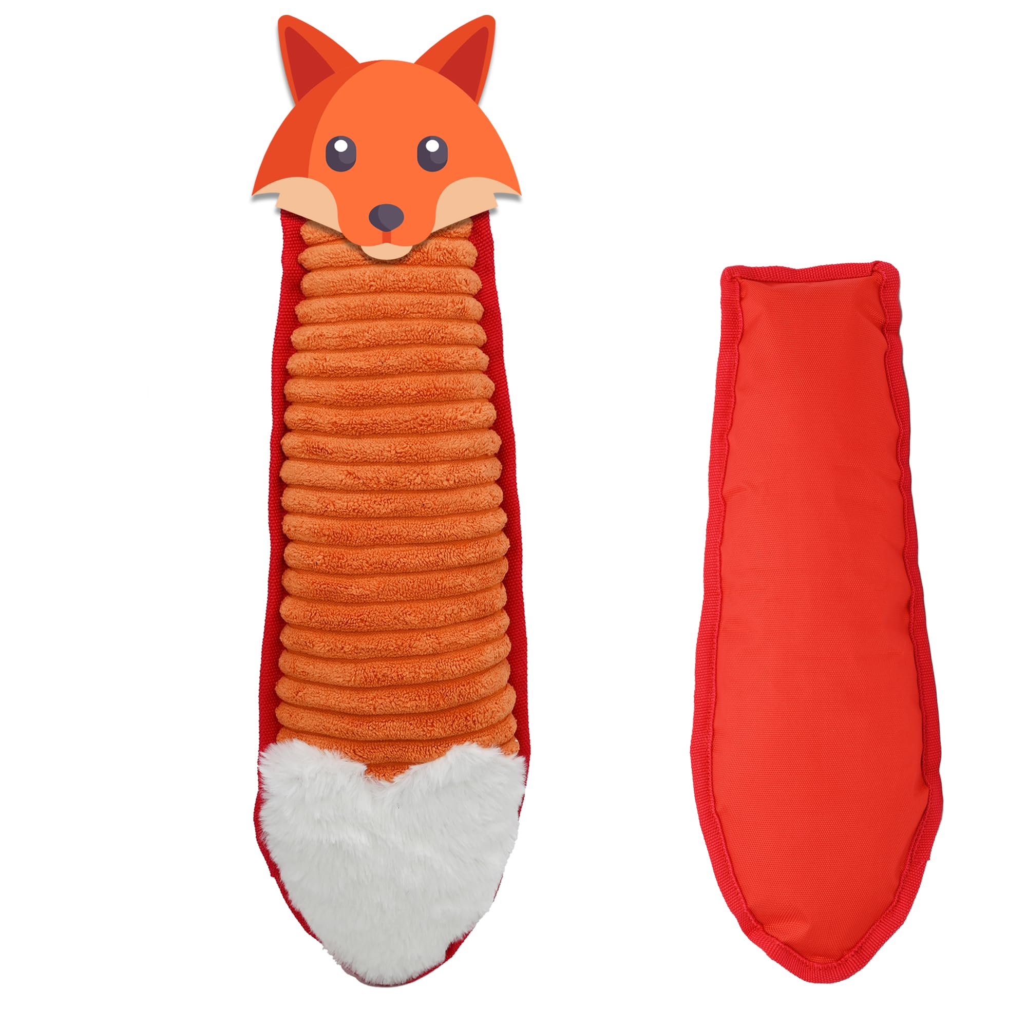 Onmygogo Large Dog Squeaky Toys, Stuffed Plush Tail Toys for Aggressive Chewers Tail Toys for Small, Medium, Large Breed Dogs(fox tail)