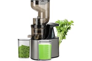Cold Press Juicer, 6.3" Wide Feed Chute Juice Extractor Machine,High Juice Yield,Slow Masticating Juicer fit Whole Vegetables