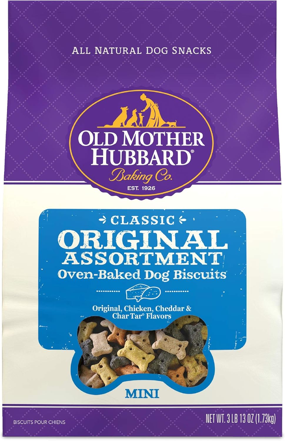 Old Mother Hubbard Classic Original Assortment Biscuits Baked Dog Treats, Mini, 3 lb 13 Ounce Bag : Pet Snack Treats : Pet Supplies