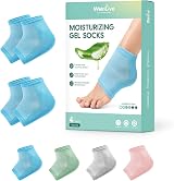 Welnove Moisturizing Heel Socks Aloe Vera Gel Lining 2 Pairs Extra Large