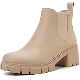 GOUPSKY Women Chelsea Boots Comfortable Lug Sole Slip On Ankle Booties