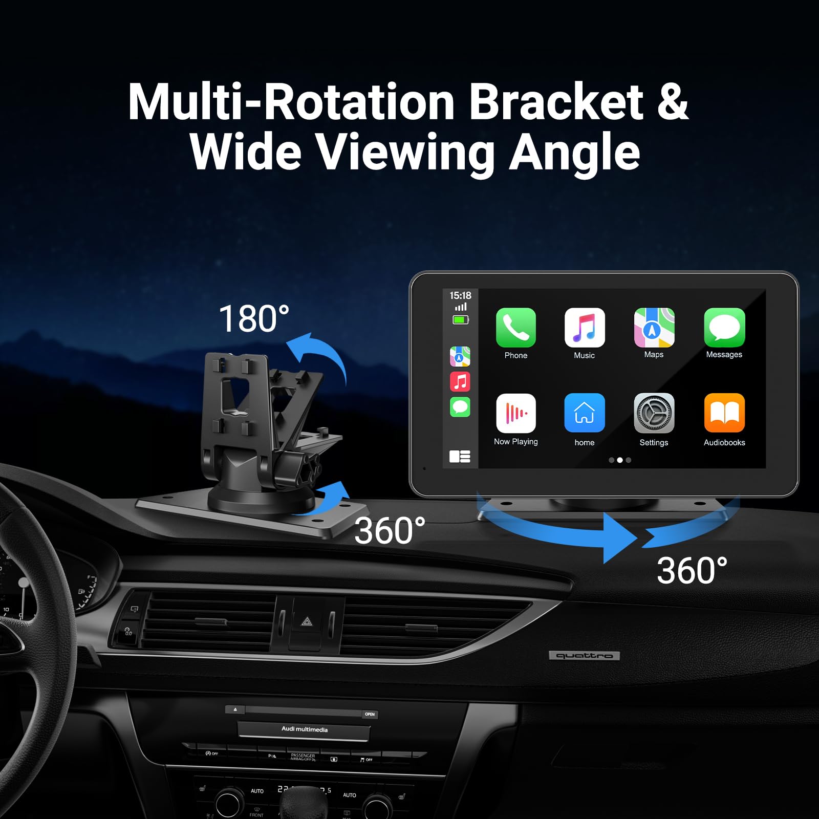 Wireless Apple Carplay Screen for Car, 7