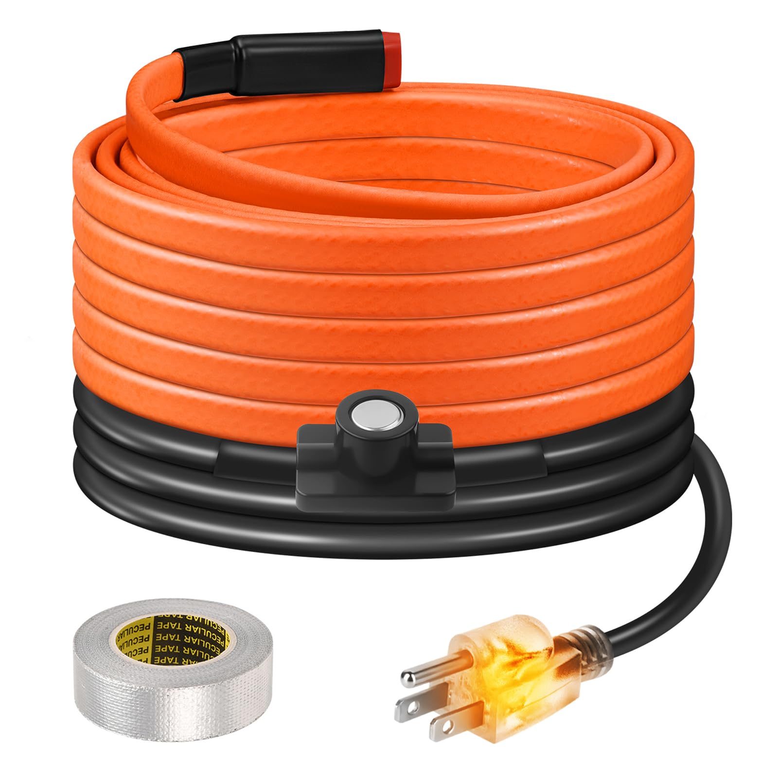 Photo 1 of 12FT Heat Tape for Water Pipes Freeze Protection IP65 Waterproof 8W/FT 110V BDDFOTO Water Pipe Heat Cable With Thermostat Self-Regulating Pipe Heater for House Garden/RV Camper