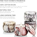 YMing 4 Pack Scented Candles in Travel Tin 120H Soy 4 Fragrances view 4