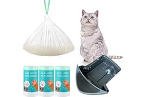 KropBom 60 Count Waste Drawer Liners Bags Compatible with Litter Box Robot 4 and 3, Thick Self-cleaning Cat Litter Box Liners refill with Drawstring Heavy Duty 10-12 Gallons of Capacity