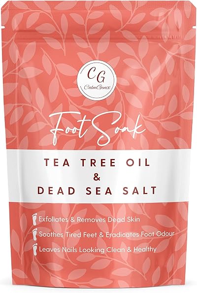 CalmGenix Foot Soak Tea Tree Oil Dead Sea Salt Athlete Foot Nail Fungus Relief