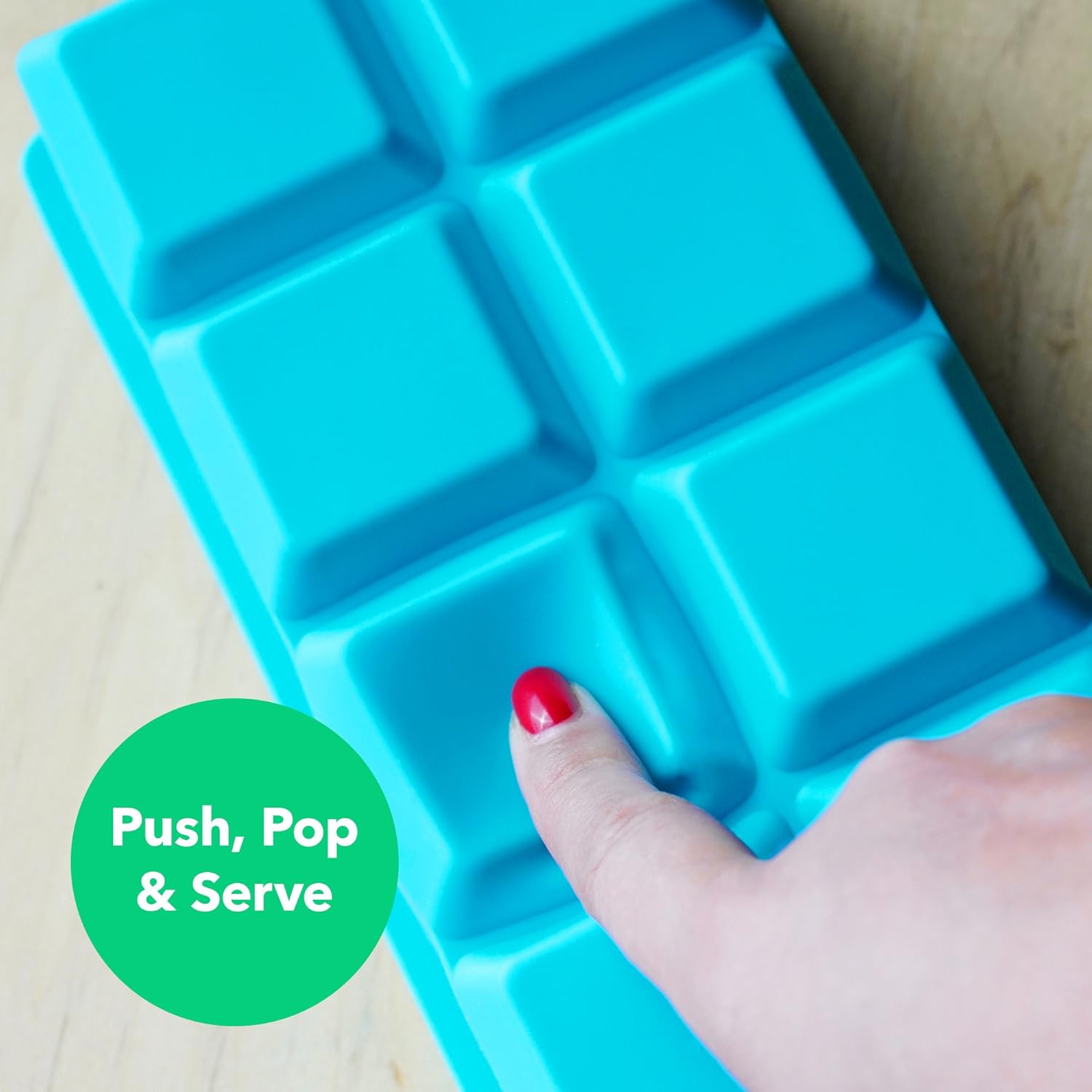 Vremi Large Silicone Ice Cube Trays - 2 Pack 8 Square Cubes per Tray Ideal for Whiskey, Cocktails, Soups, Baby Food and Frozen Treats - Flexible and BPA Free and Includes Covers for Easy Stacking: Kitchen & Dining