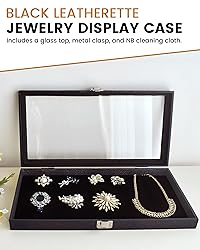 Novel Box Jewelry Display Case Black Leatherette