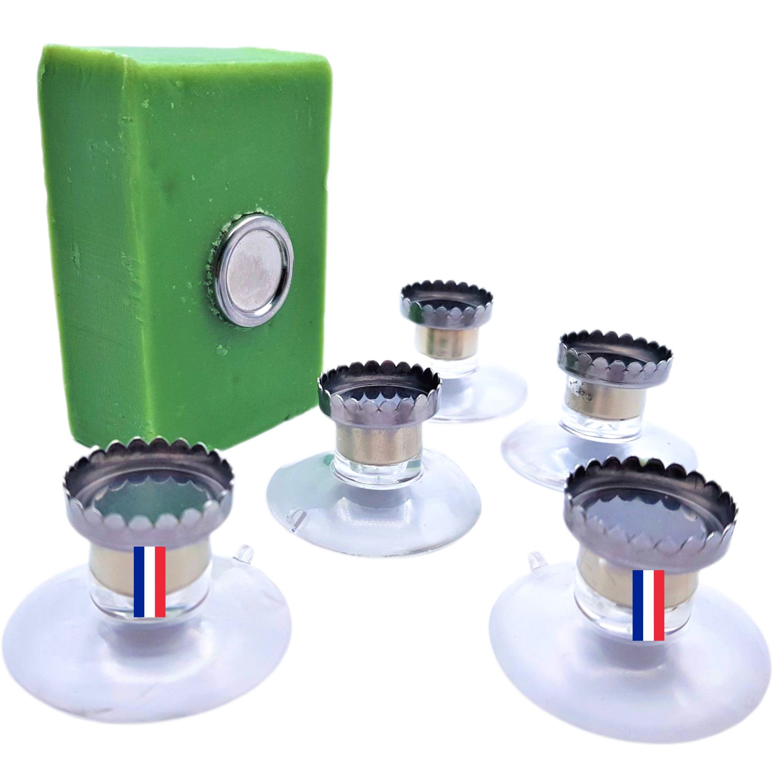 HygiSens Soapizy 5pcs Magnetic Soap Dish, Stainless Steel Round Soap Holder with Suction Cup, Space Saving Soap Dryer for Shower & Kitchen, Travel Friendly Soap Dish Set