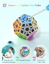 ROXENDA Dodecahedron Cube Pentagon Speed Cube Carbon Fiber Sticker view 7