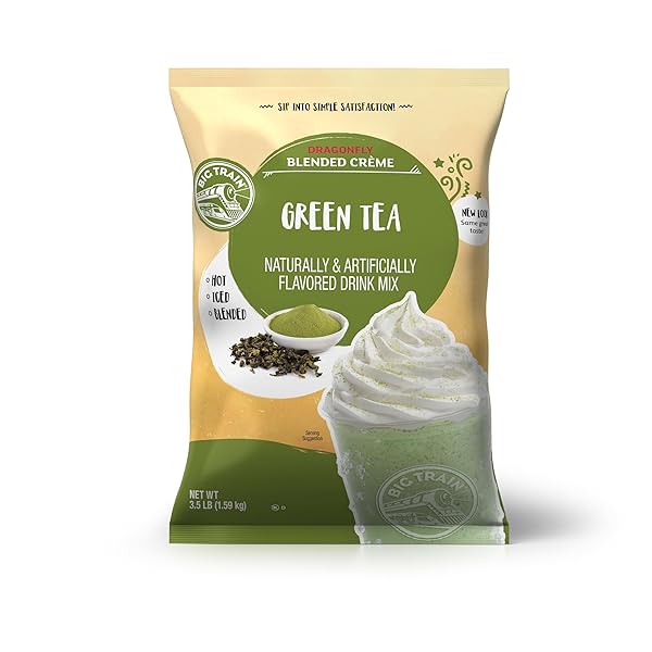 BIG TRAIN DRAGONFLY GREEN TEA BLENDED CRÈME BEVERAGE MIX, 3.5 POUND (PACK OF 1)