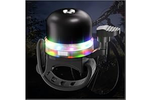 MUGKOM LED Light Up Bike Bell for Kids & Adults, 3 Modes of Light Bicycle Bell with Loud Crisp Sound, Adjustable Bicycle Bell Fits Any Bike Handlebar