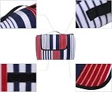 SONGMICS Picnic Blanket 200x200 cm Water Resistant Beach Mat Red White Stripes view 4