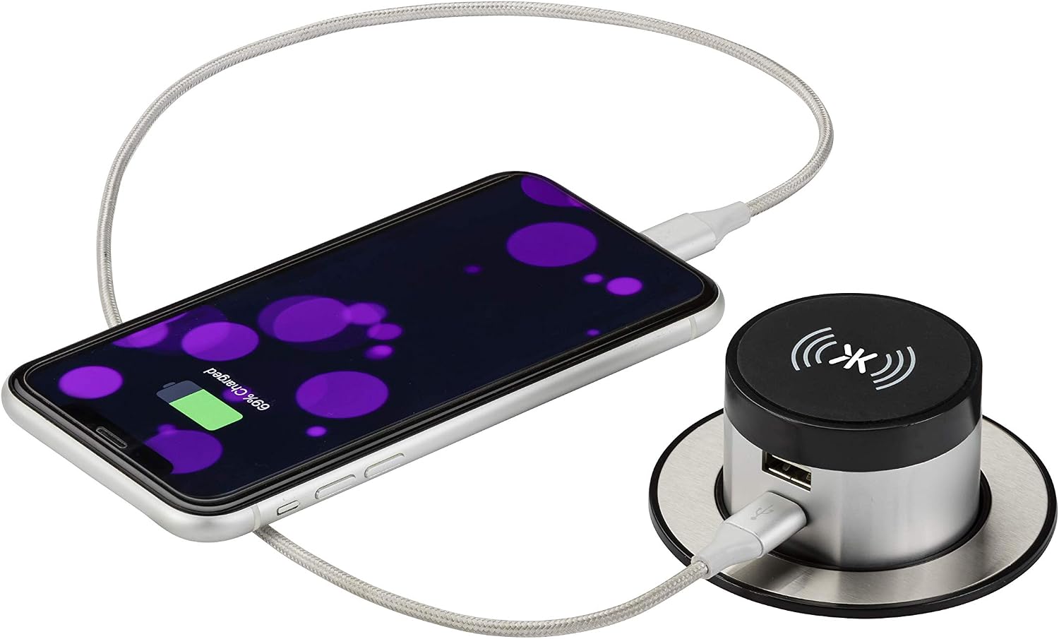 Knightsbridge SK0015 Wireless Desktop Charger with Pop-Up Dual USB A+C FASTCHARGER, Black - Image 5