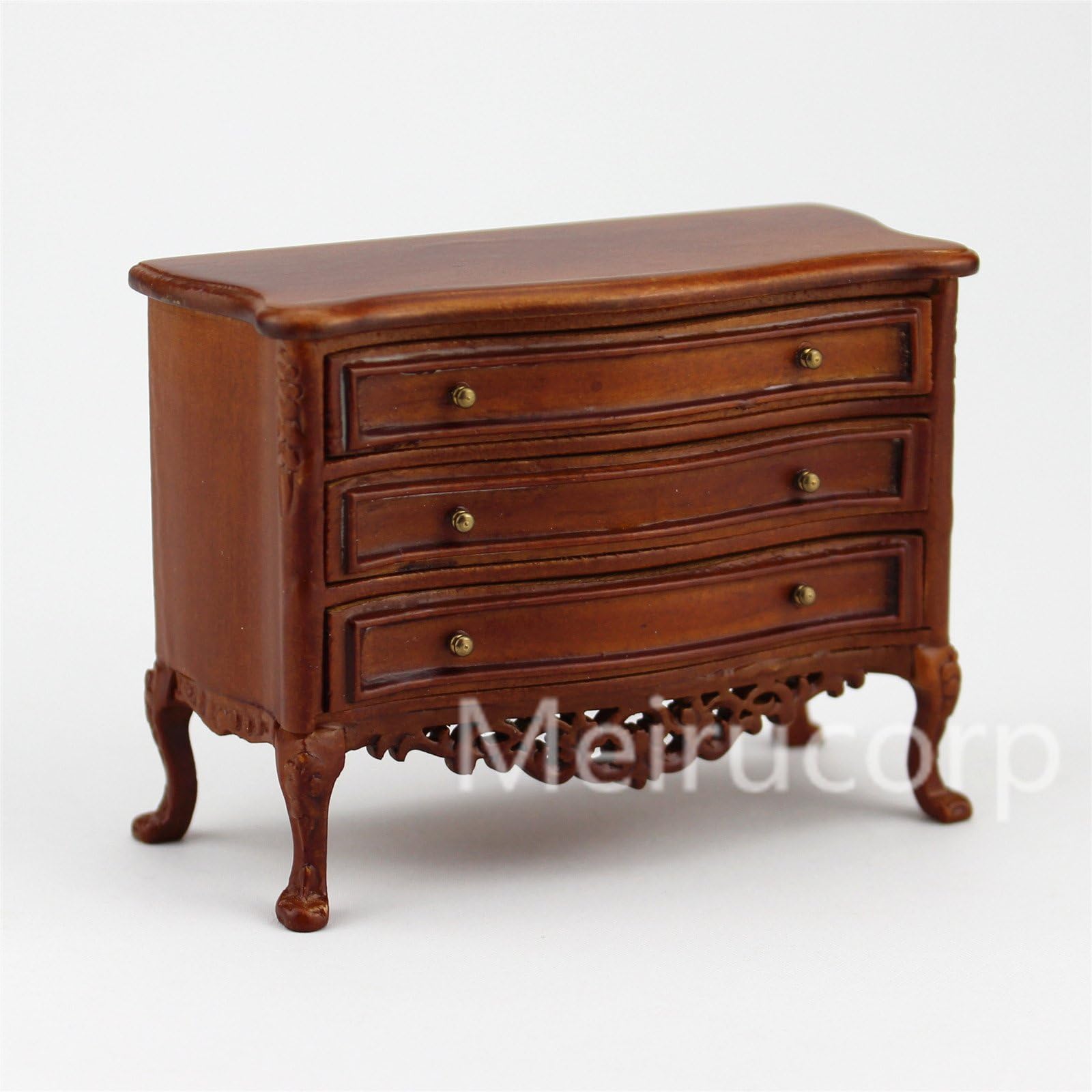 Meirucorp 1/12 Scale Miniature Furniture Collectable Wooden Hand Carved Drawer Side Cabinet