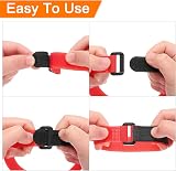 sourcing map 6Pcs 8" Red Nylon Battery Straps Hook Loop Fastening Tie for RC view 4