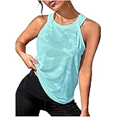 OYOANGLE Women's Camo Print Sleeveless Workout Shirts Exercise Running Tank Tops Active Gym Yoga Tank Top
