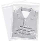 WEPOLY - 10" x 13" (1000 Count) - Clear Poly Bags with Suffocation Warning Self Seal for Packaging, Shirts, Clothing & FBA - Permanent Adhesive