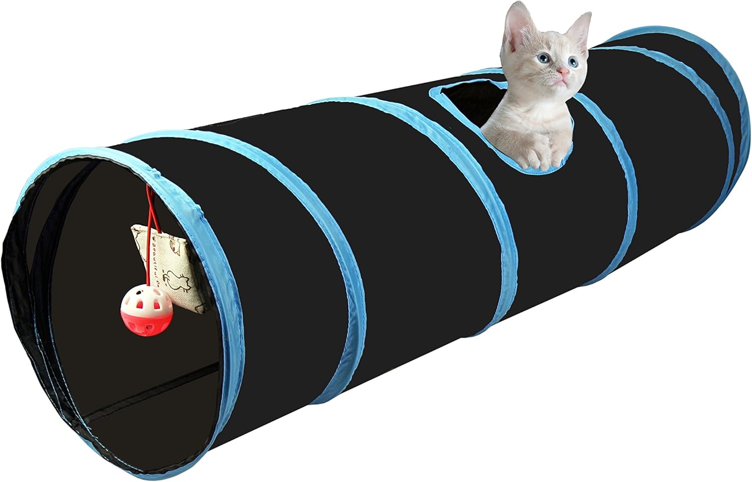 Cosy Life® Katzentunnel mit Spielzeug/Spieltunnel für Kleintiere / 86 x