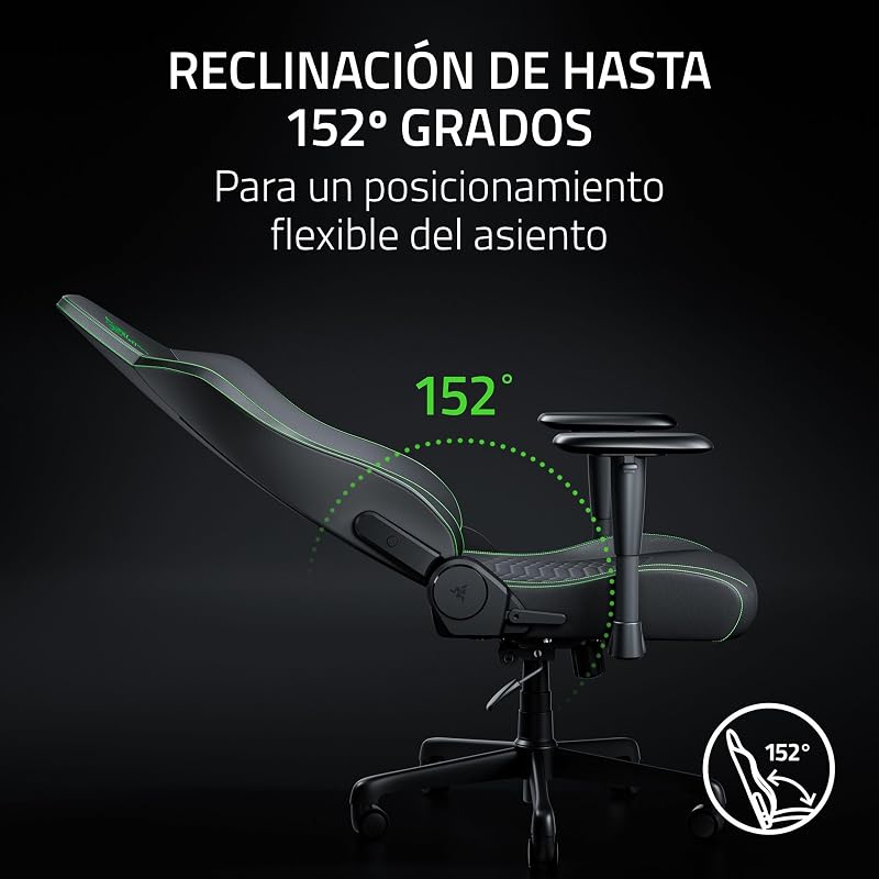 Iskur V2 X NewGen - Silla Gamer ergonómica con Comodidad Transpirable - Cuero EPU de 2.ª Gen tecnología Cooltouch - Soporte Lumbar Integrado - Base del Asiento y Arcos superanchos | Negro