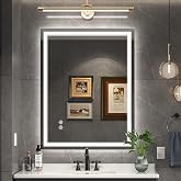 Ratsamee 28x36 LED Bathroom Mirror with Lights, Backlit+Front Lit, Anti-Fog | Dimmable, 3 Color Temperature, Shatterproof Tem