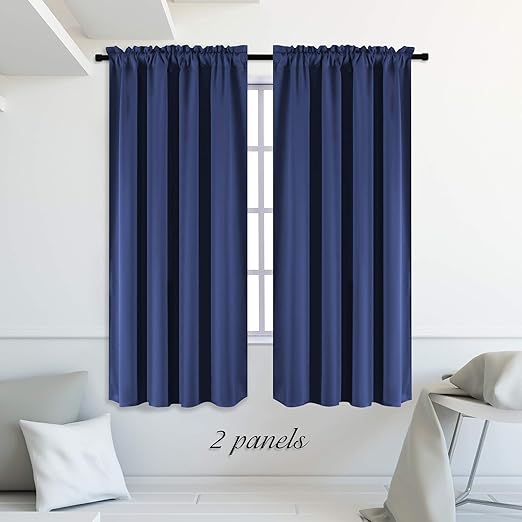 Amazon Com Donren Blue Curtains 72 Inch Length Thermal Insulated