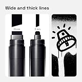 ARTISTRO 5 Black Acrylic Paint Pens Jumbo Tip Water-Based Multisurface view 2