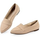 MUSSHOE Pointed Toe Women Flats:Slip-on Loafers Shoes:Comfortable Dressy Casual Business Office Ballet Flats for Working Women Aged 25-45 All Seasons