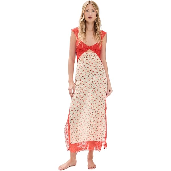 cotton maxi dresses on sale Women's Born for the Beach Ivory Multi Tropical Zodiac Print Cotton Maxi Dress | Size: L