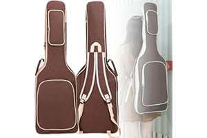 REMAGIC Electric Guitar Bag 40 Inch, Guitar Case with Double Shoulder Adjustable Straps, Guitar Gig Bag Large Capacity Pocket, Waterproof Soft Guitar Backpack Ideal Gift for Classical Guitar Lover, Brown
