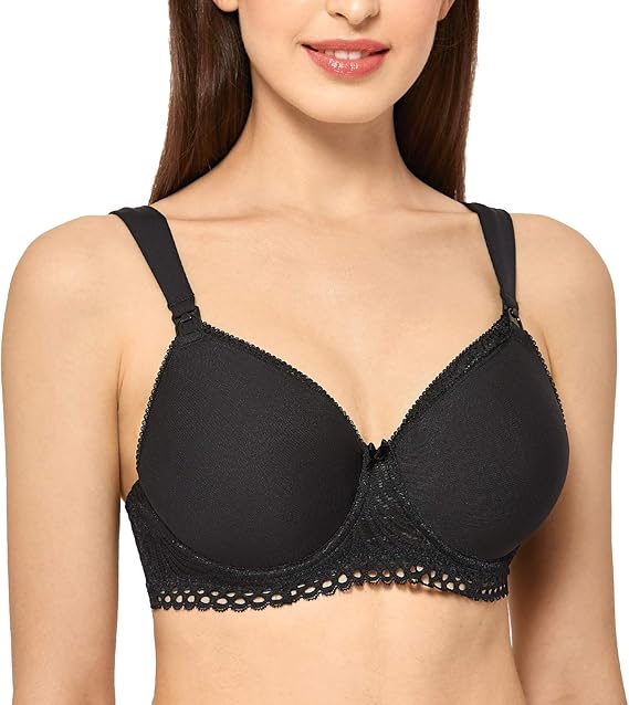 Amazon Co Jp Gratlin レディース マタニティブラ 授乳ブラ 前開き ワイヤー入り レース飾り X型バック モールドカップ ホック延長 服 ファッション小物